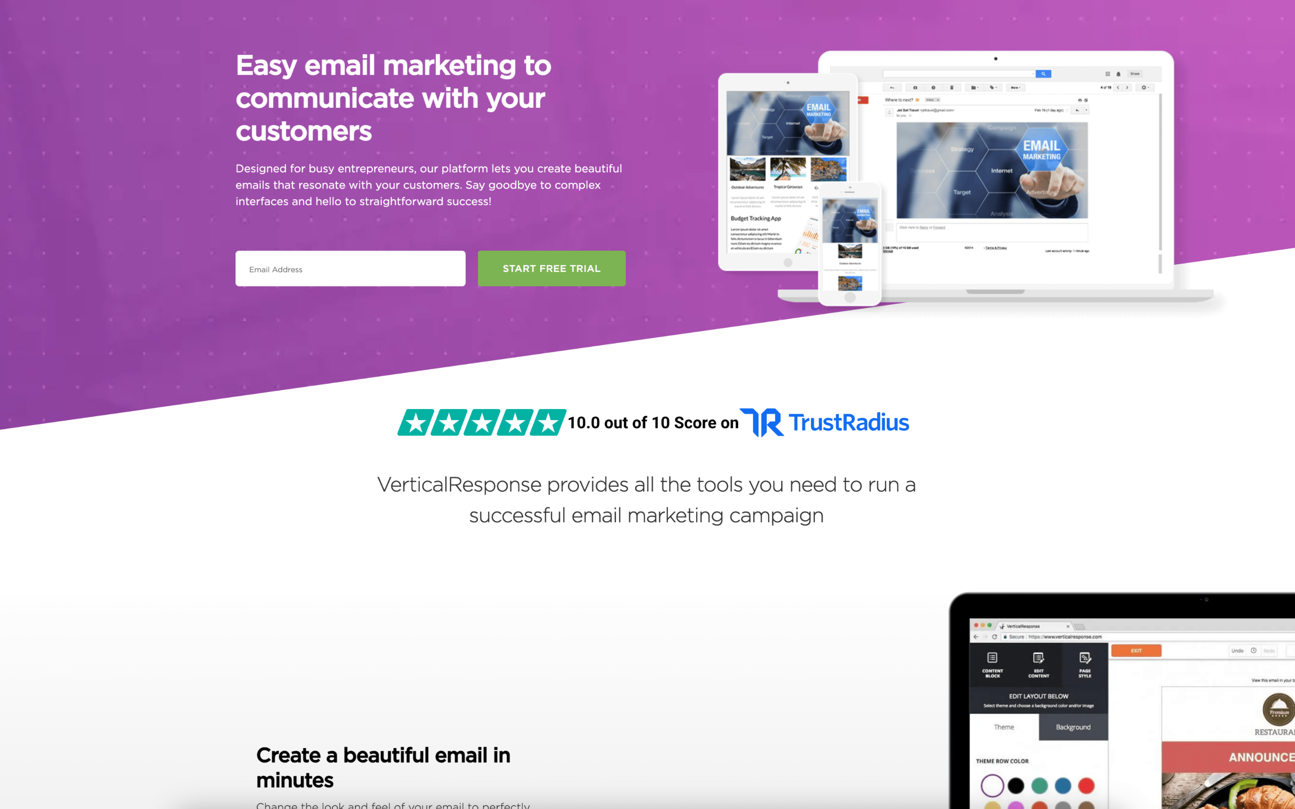 VerticalResponse screenshot